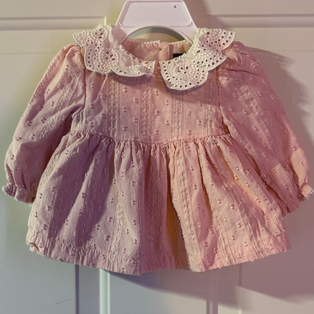 Cynthia Rowley Pink Eyelet Cotton Dress-0-3 months